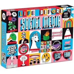 Life Before Social Media 1000 Piece Puzzle, Multicolor